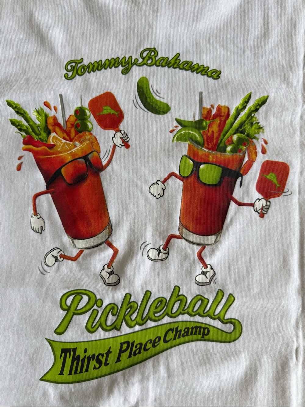 Tommy Bahama White Crewneck Tee PICKLEBALL !    NWTS!   S
